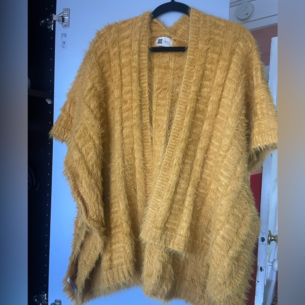 Super soft Mustard Yellow open sweater throw